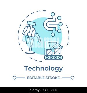 Technology soft blue concept icon Stock Vector