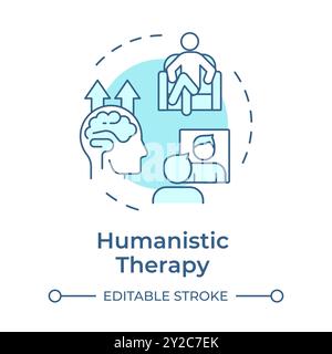 Humanistic therapy soft blue concept icon Stock Vector