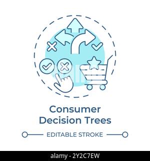 Consumer decision trees soft blue concept icon Stock Vector
