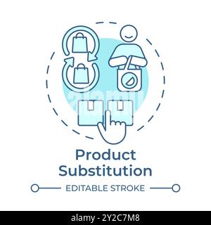 Product substitution soft blue concept icon Stock Vector
