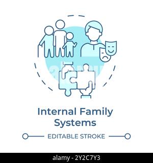 Internal family systems soft blue concept icon Stock Vector