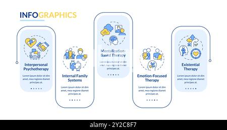 Psychotherapeutic approaches rectangle infographic vector Stock Vector