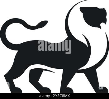 Simple logo design of a lion. Vector logo type design element. Stock Vector