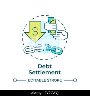 Debt settlement multi color concept icon Stock Vector