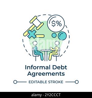 Informal debt agreements multi color concept icon Stock Vector