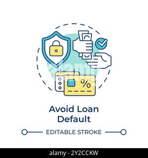 Avoid loan default multi color concept icon Stock Vector
