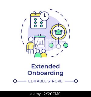 Extended onboarding multi color concept icon Stock Vector