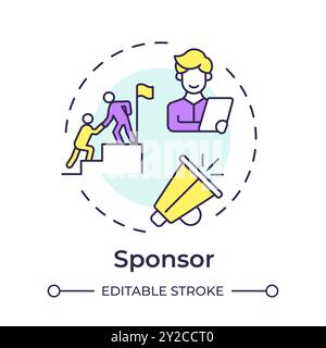 Sponsor multi color concept icon Stock Vector