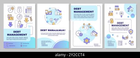 Debt relief blue gradient brochure template Stock Vector