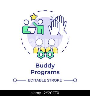 Buddy program multi color concept icon Stock Vector