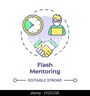 Flash mentoring multi color concept icon Stock Vector