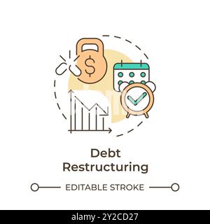 Debt restructuring multi color concept icon Stock Vector