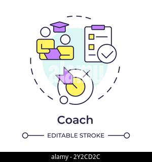 Coach multi color concept icon Stock Vector