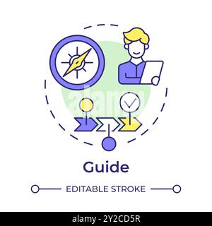 Guide multi color concept icon Stock Vector