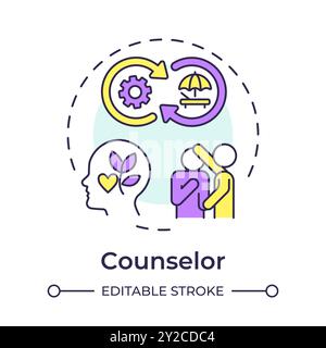 Counselor multi color concept icon Stock Vector