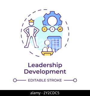 Leadership development multi color concept icon Stock Vector