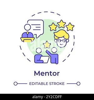 Mentor multi color concept icon Stock Vector