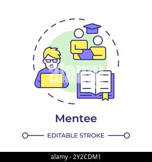 Mentee multi color concept icon Stock Vector