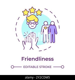 Friendliness multi color concept icon Stock Vector