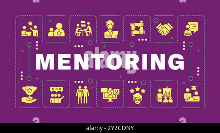 Mentorship purple word concept Stock Vector