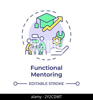Functional mentoring multi color concept icon Stock Vector