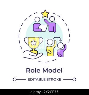 Role model multi color concept icon Stock Vector