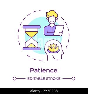 Patience multi color concept icon Stock Vector