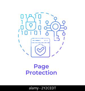 Page protection blue gradient concept icon Stock Vector