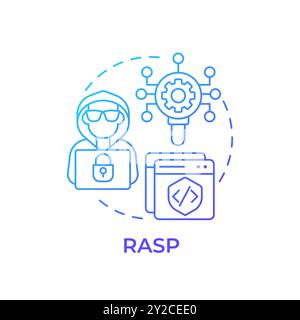 RASP blue gradient concept icon Stock Vector