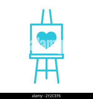 Masterpiece, Artist Canvas easel icon. Isolated on white background. From blue icon set. Stock Vector