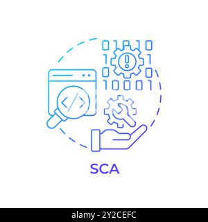 SCA blue gradient concept icon Stock Vector