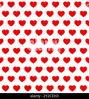 Valentine red hearts seamless pattern texture Stock Vector