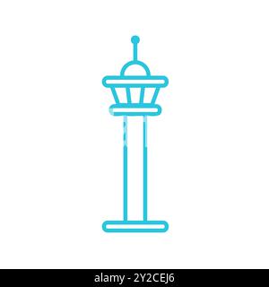 Control tower icon. Isolated on white background. From blue icon set. Stock Vector