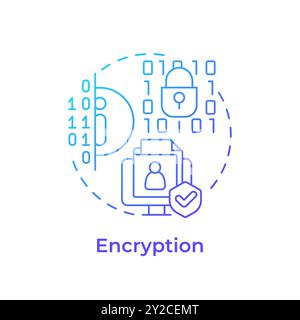 Encryption blue gradient concept icon Stock Vector