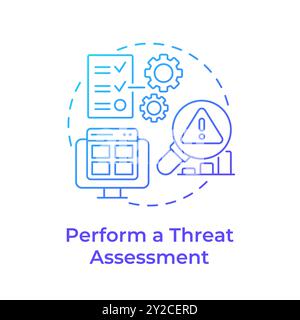 Perform a threat assessment blue gradient concept icon Stock Vector