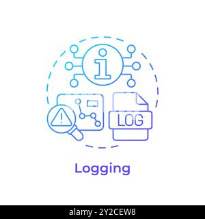 Logging blue gradient concept icon Stock Vector