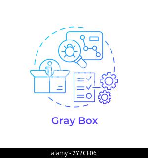 Gray box blue gradient concept icon Stock Vector