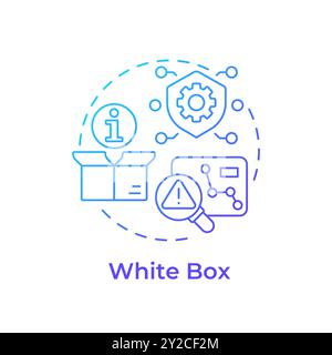White box blue gradient concept icon Stock Vector