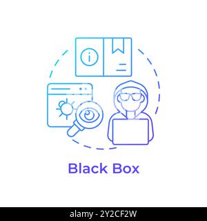 Black box blue gradient concept icon Stock Vector