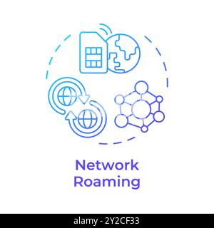 Network roaming blue gradient concept icon Stock Vector