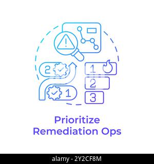 Prioritize remediation ops blue gradient concept icon Stock Vector
