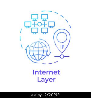 Internet layer blue gradient concept icon Stock Vector