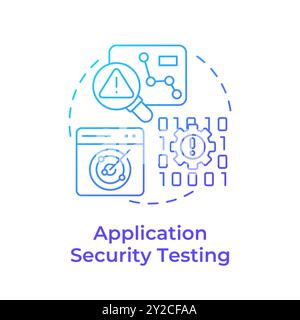 Application security testing blue gradient concept icon Stock Vector