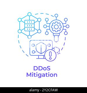 DDoS mitigation blue gradient concept icon Stock Vector