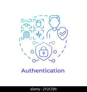 Authentication blue gradient concept icon Stock Vector