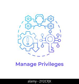 Manage privileges blue gradient concept icon Stock Vector