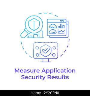 Measure application security results blue gradient concept icon Stock Vector
