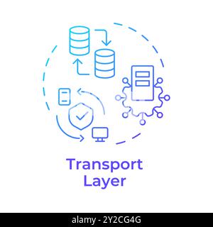 Transport layer blue gradient concept icon Stock Vector