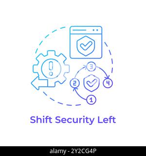 Shift security left blue gradient concept icon Stock Vector