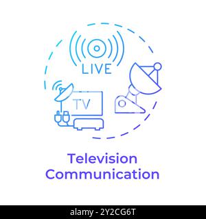 Television communication blue gradient concept icon Stock Vector